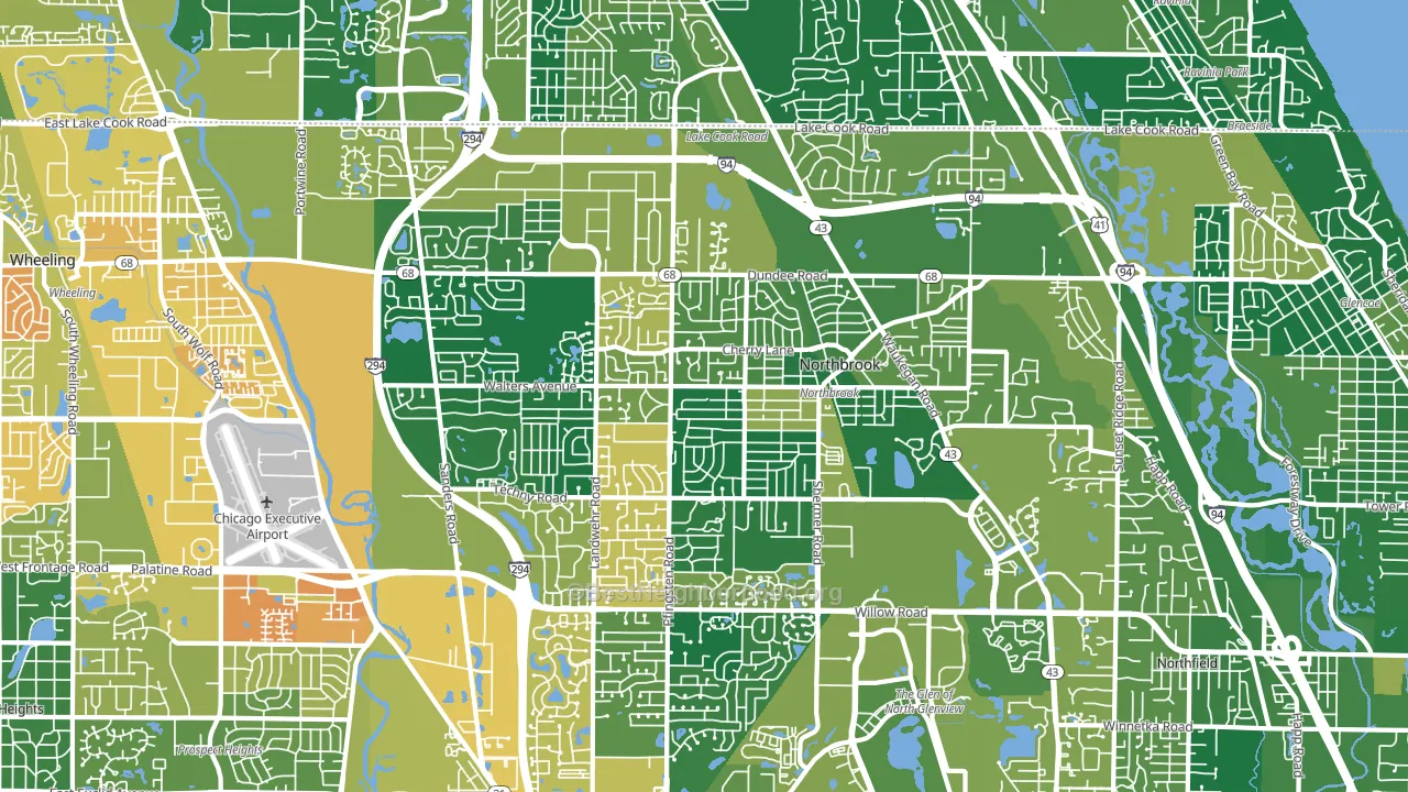 Northbrook, IL block-group voter-turnout map
