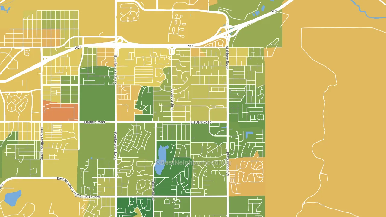 Northeast, Anchorage, AK block-group voter-turnout map