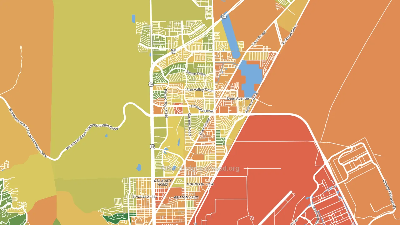 Northeast, El Paso, TX block-group voter-turnout map