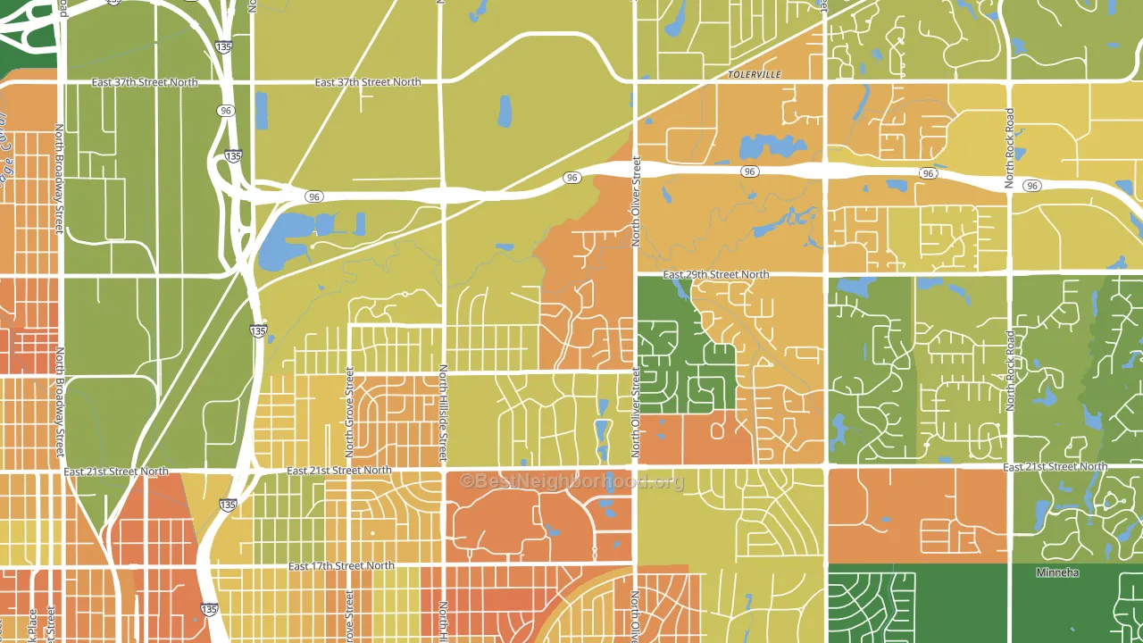 Northeast Heights, Wichita, KS block-group voter-turnout map