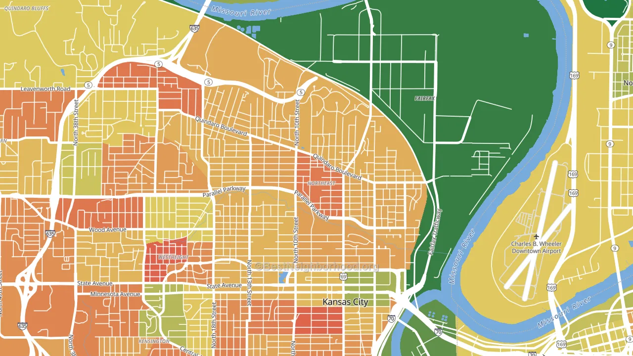 Northeast, Kansas City, KS block-group voter-turnout map