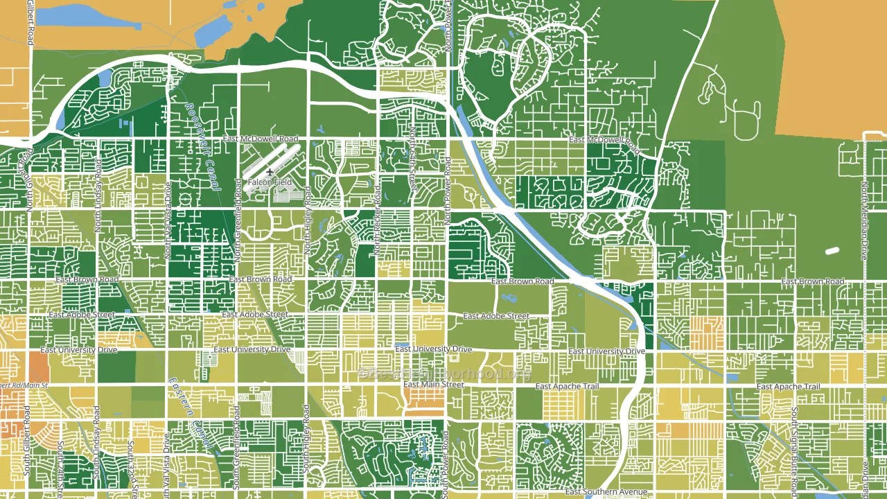 Northeast, Mesa, AZ block-group voter-turnout map