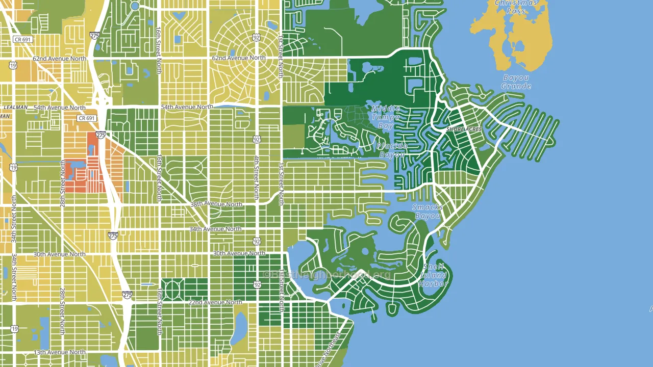 Northeast Park, St. Petersburg, FL block-group voter-turnout map