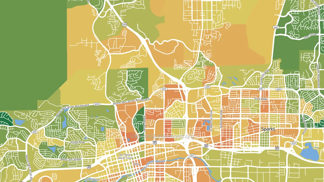 Northeast, Reno, NV block-group voter-turnout map