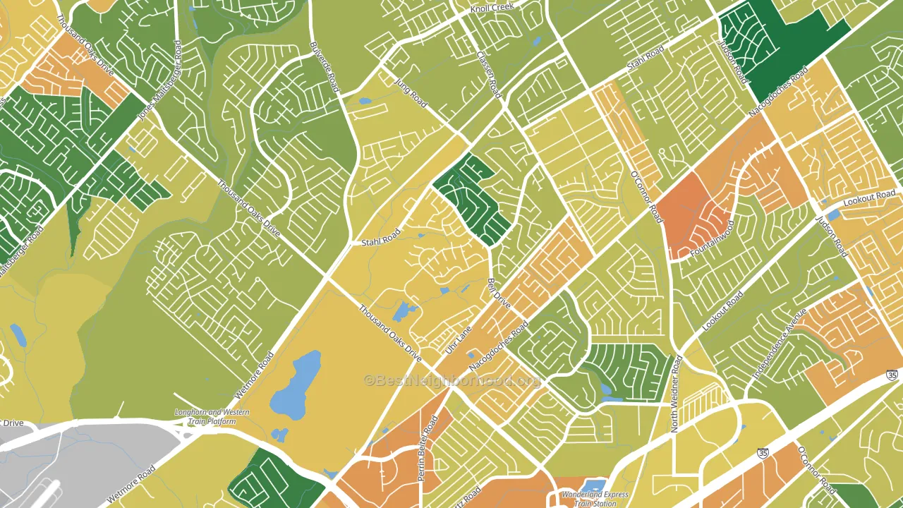 Northern Hills, San Antonio, TX block-group voter-turnout map