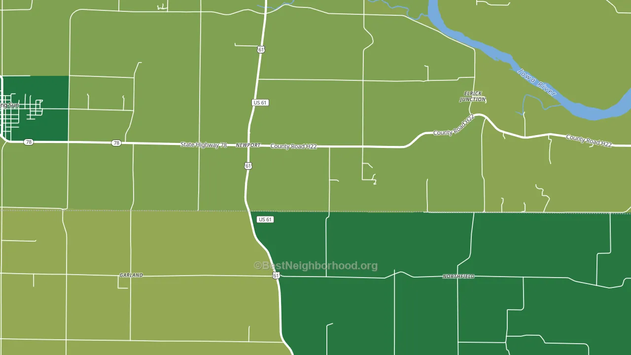 Northfield, IA block-group voter-turnout map