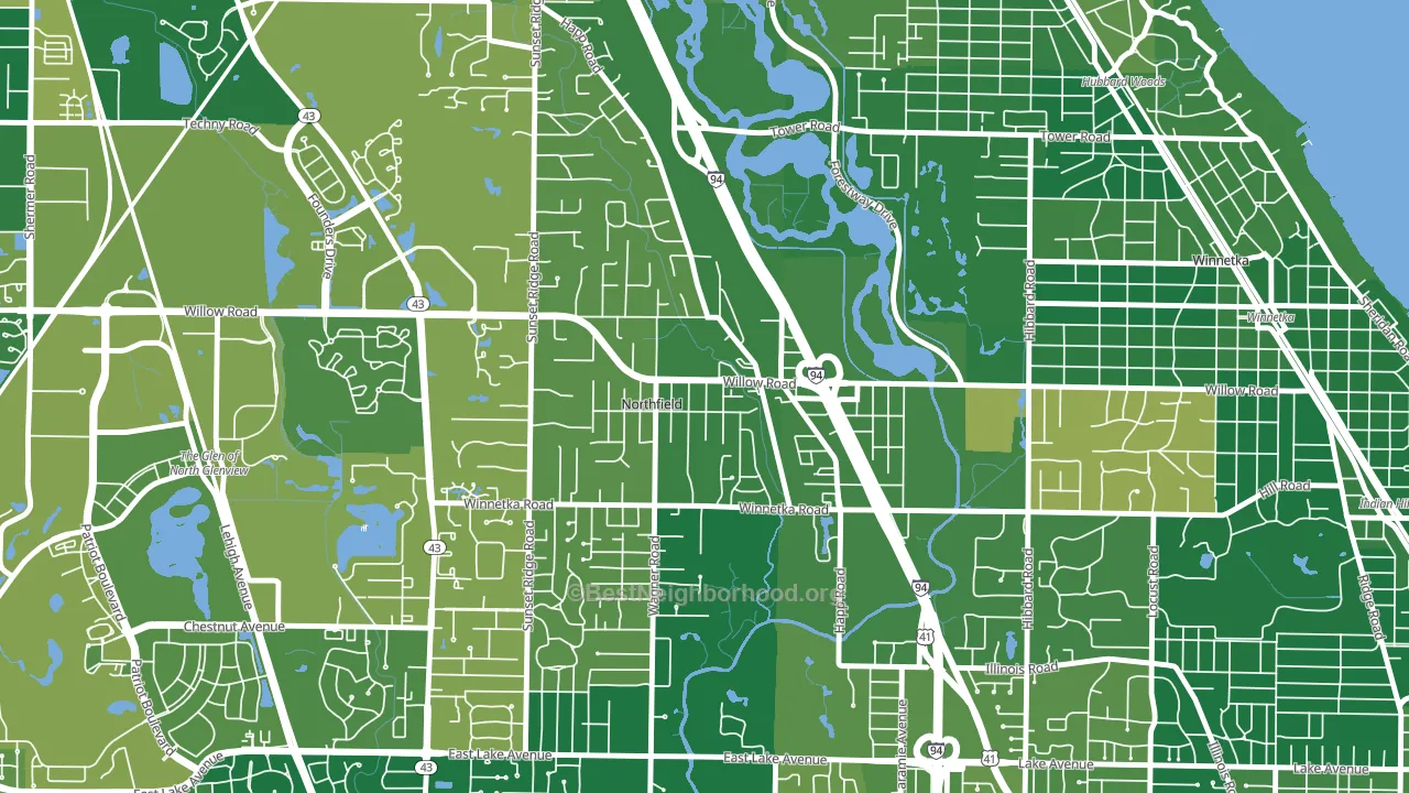 Northfield, IL block-group voter-turnout map