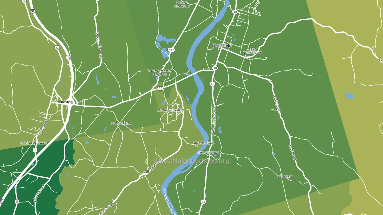 Northfield, MA block-group voter-turnout map