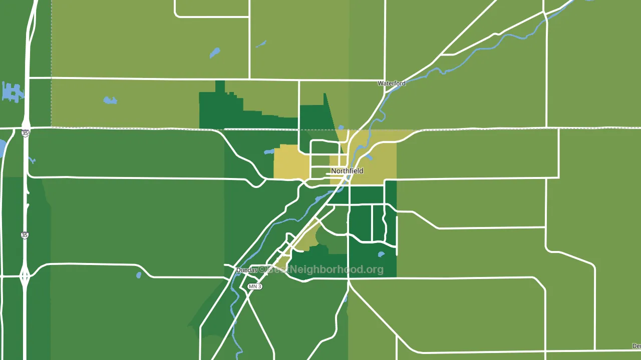 Northfield, MN block-group voter-turnout map