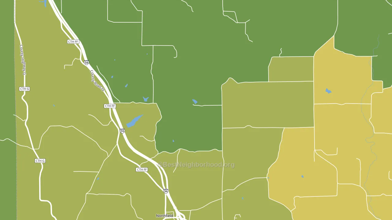 Northfield, WI block-group voter-turnout map
