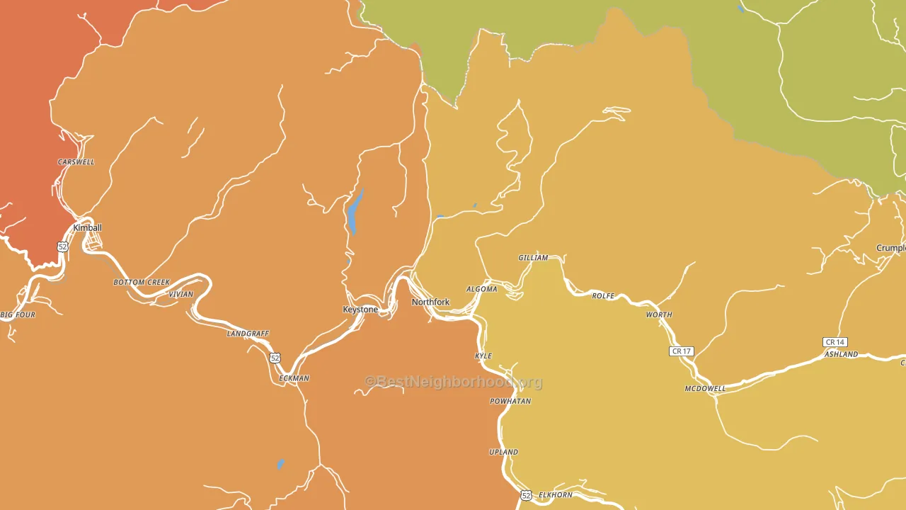 Northfork, WV block-group voter-turnout map