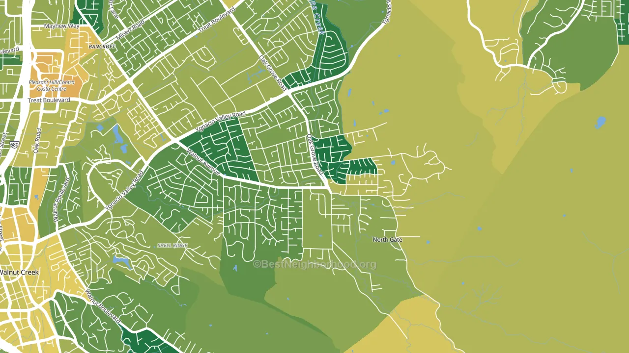 Northgate Area, Walnut Creek, CA block-group voter-turnout map