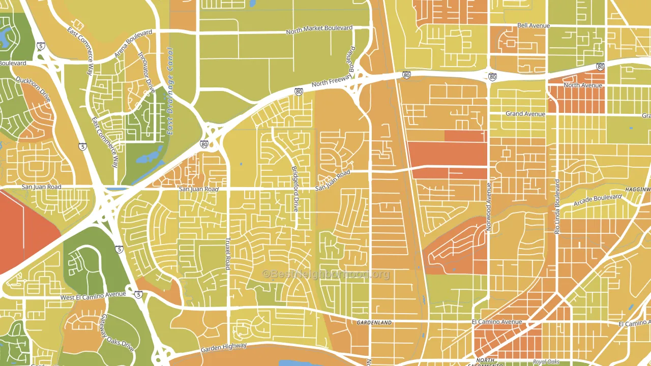 Northgate Sacramento, Sacramento, CA block-group voter-turnout map