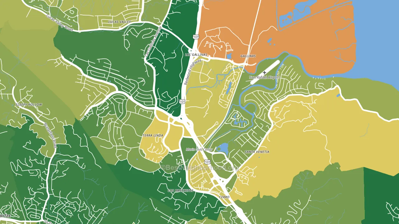 Northgate, San Rafael, CA block-group voter-turnout map