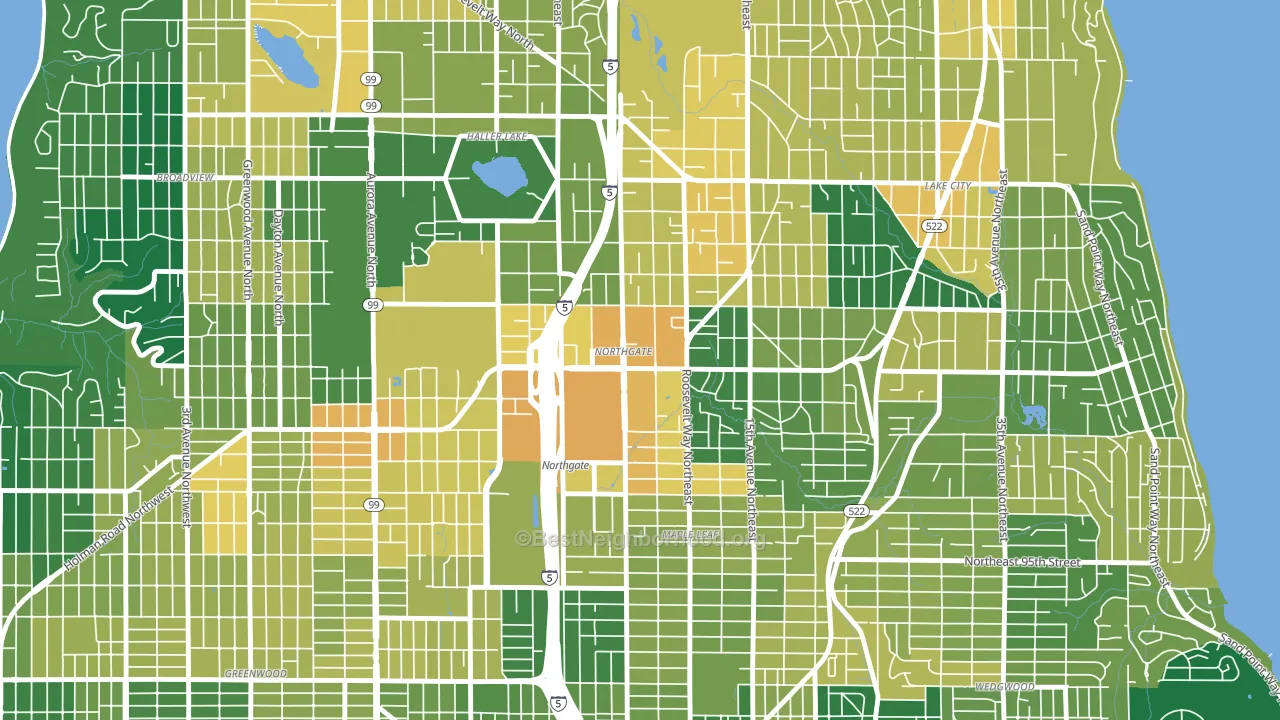 Northgate, Seattle, WA block-group voter-turnout map