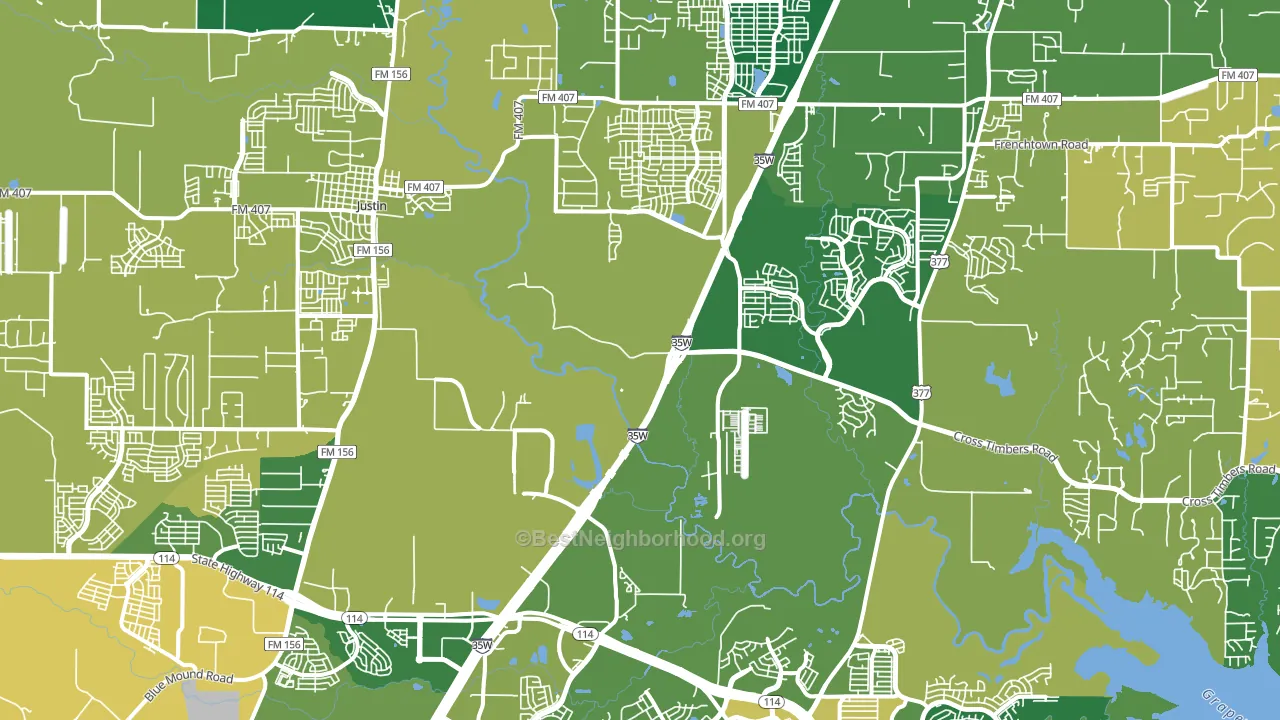 Northlake, TX block-group voter-turnout map