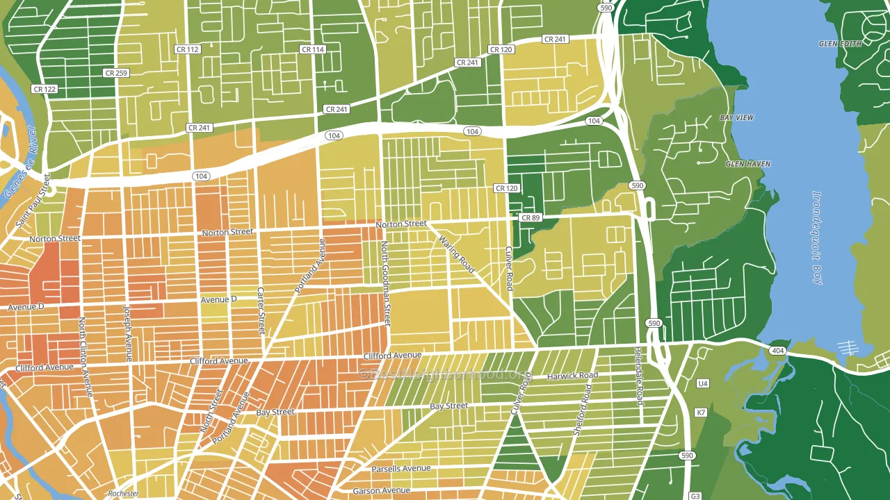 Northland Lyceum, Rochester, NY block-group voter-turnout map