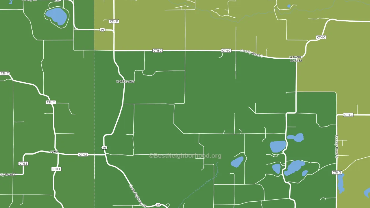 Northland, WI block-group voter-turnout map