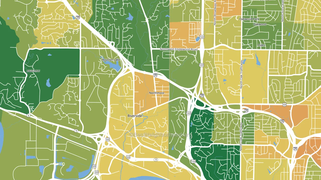 Northmoor, MO block-group voter-turnout map