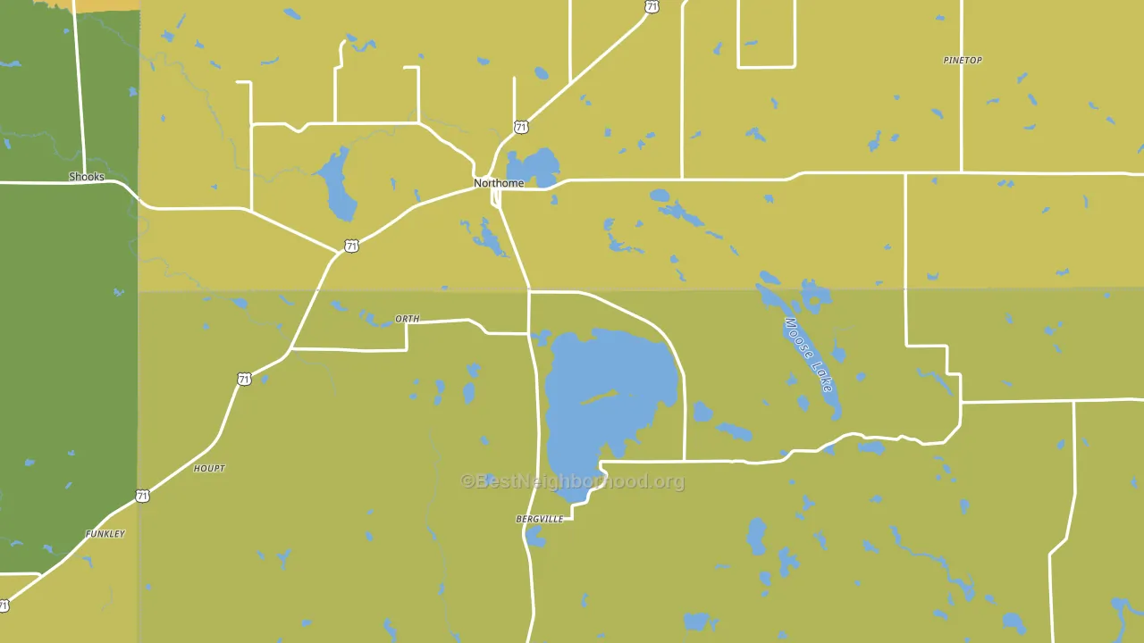 Northome, MN block-group voter-turnout map