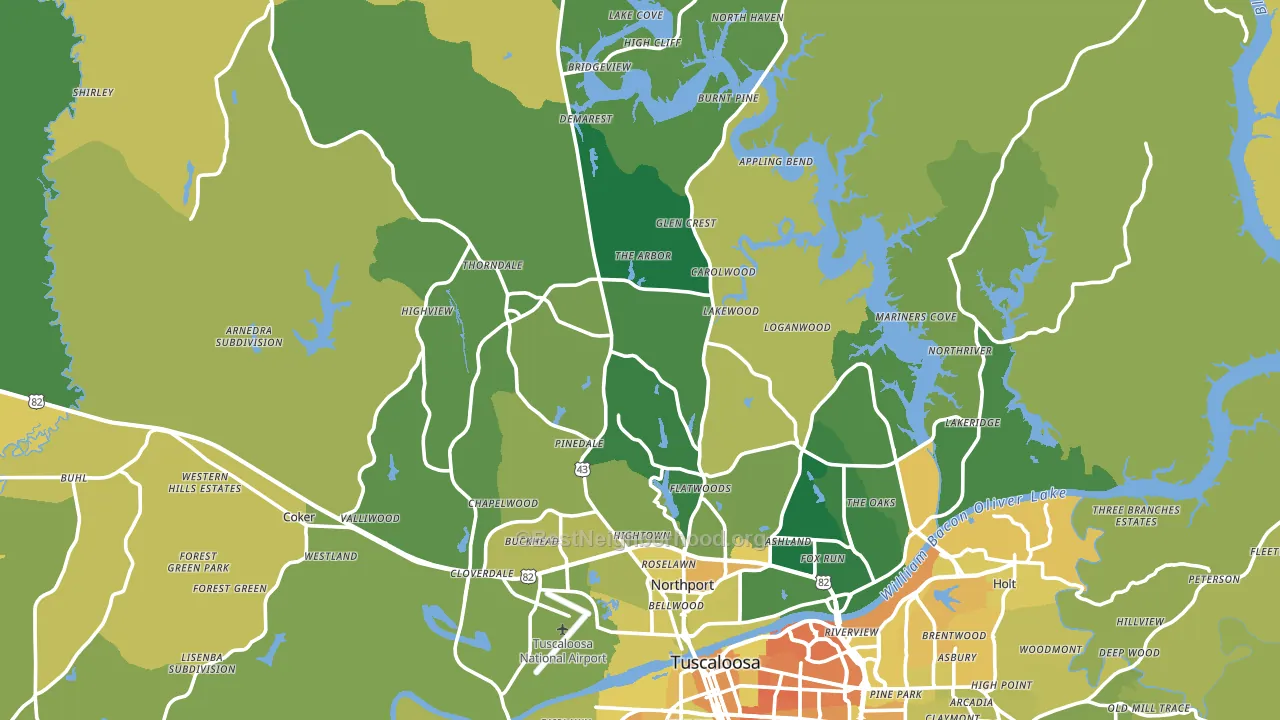 Northport, AL block-group voter-turnout map