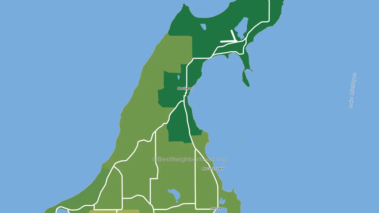 Northport, MI block-group voter-turnout map