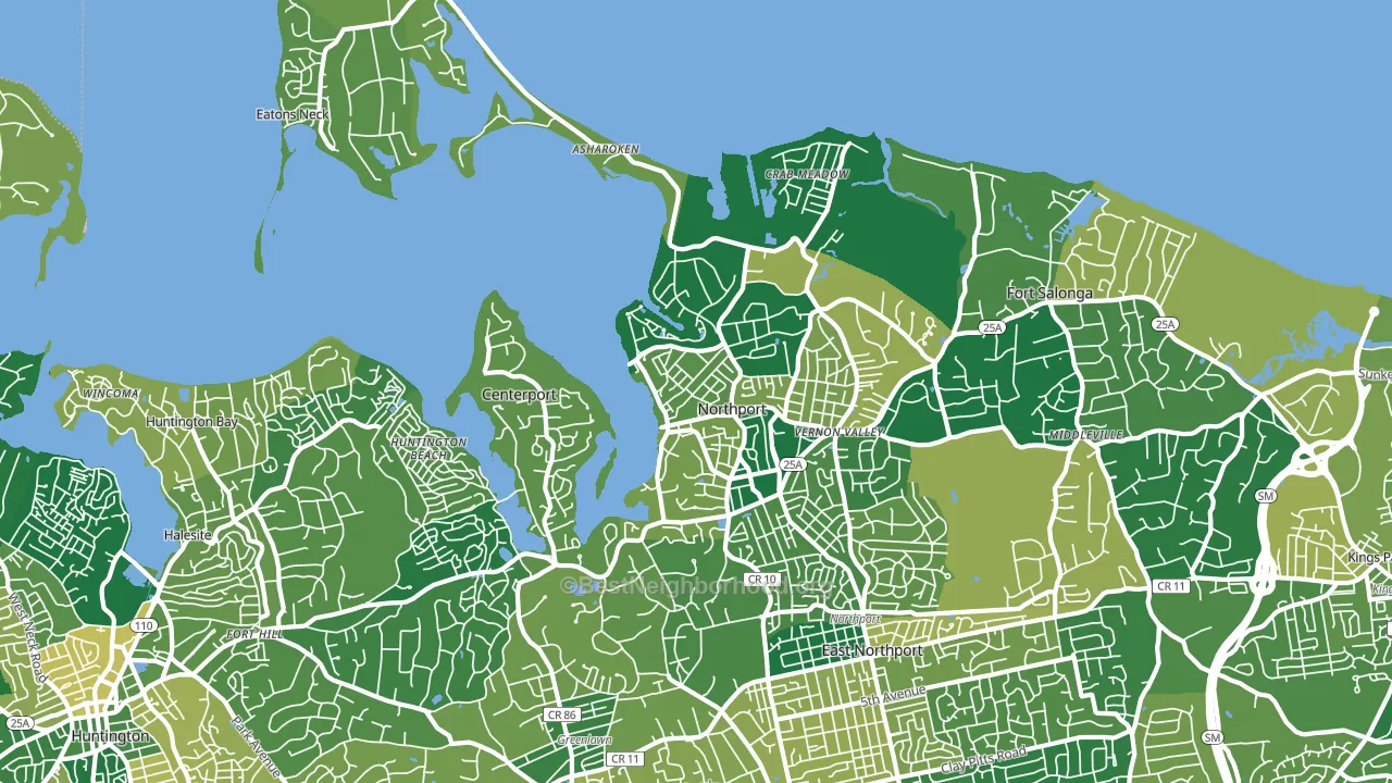 Northport, NY block-group voter-turnout map