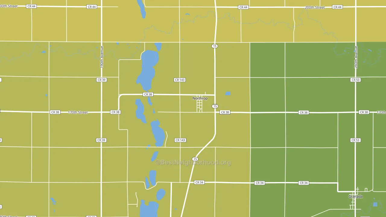 Northrop, MN block-group voter-turnout map
