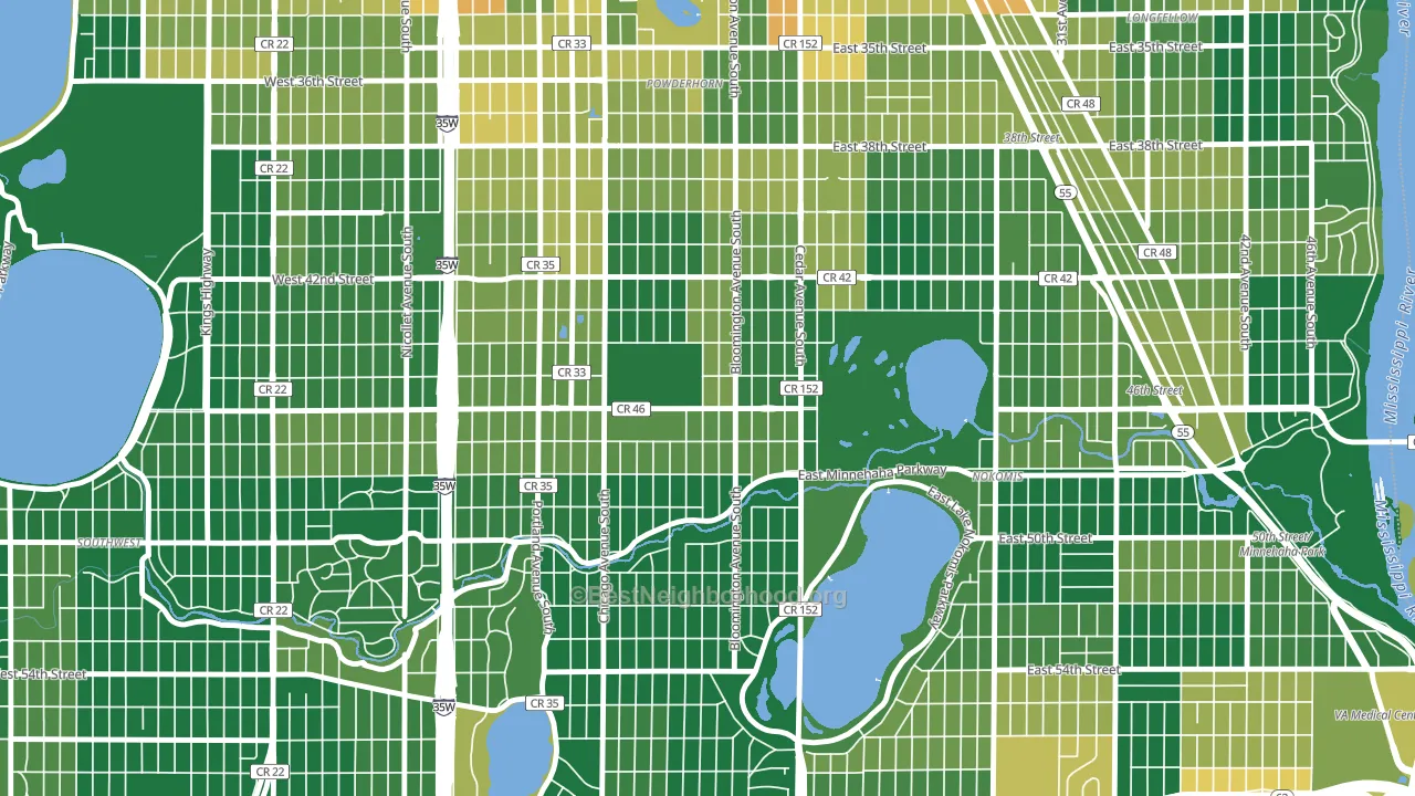 Northrup, Minneapolis, MN block-group voter-turnout map
