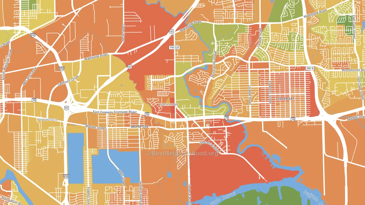 Northshore, Houston, TX block-group voter-turnout map