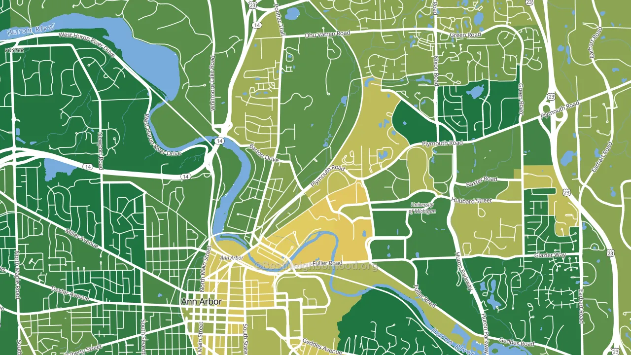 Northside Ann Arbor, Ann Arbor, MI block-group voter-turnout map