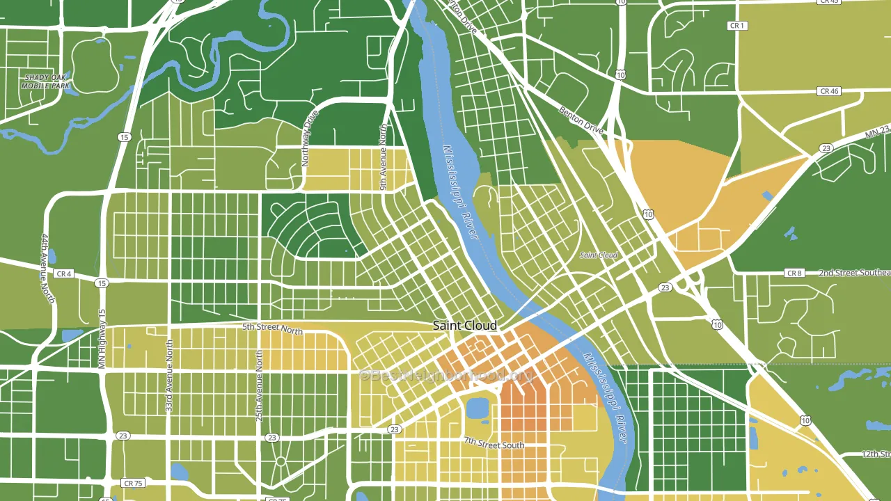 Northside Hester Park, St. Cloud, MN block-group voter-turnout map