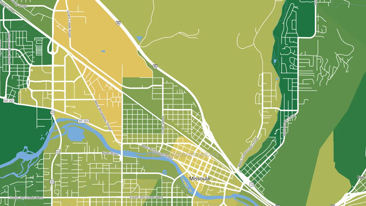 Northside, Missoula, MT block-group voter-turnout map