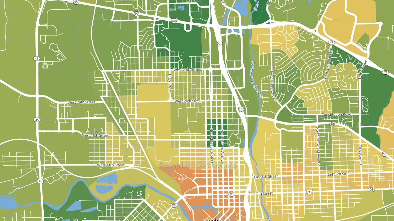 Northside, Pueblo, CO block-group voter-turnout map