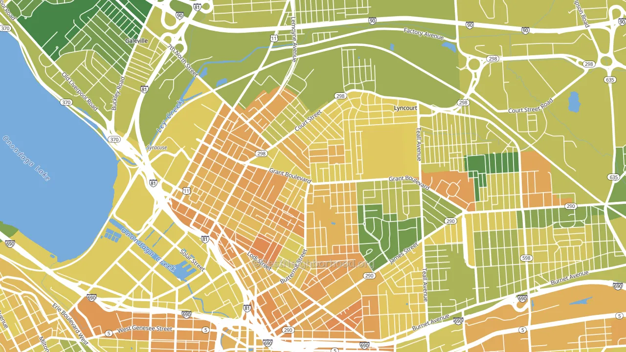 Northside, Syracuse, NY block-group voter-turnout map
