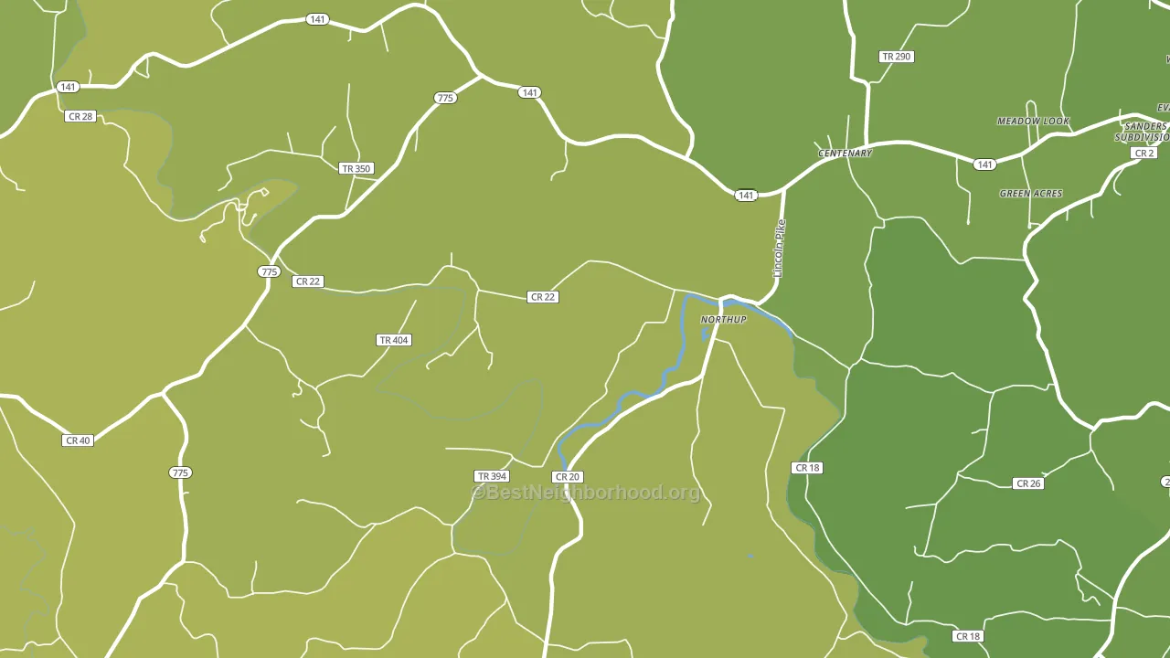 Northup, OH block-group voter-turnout map