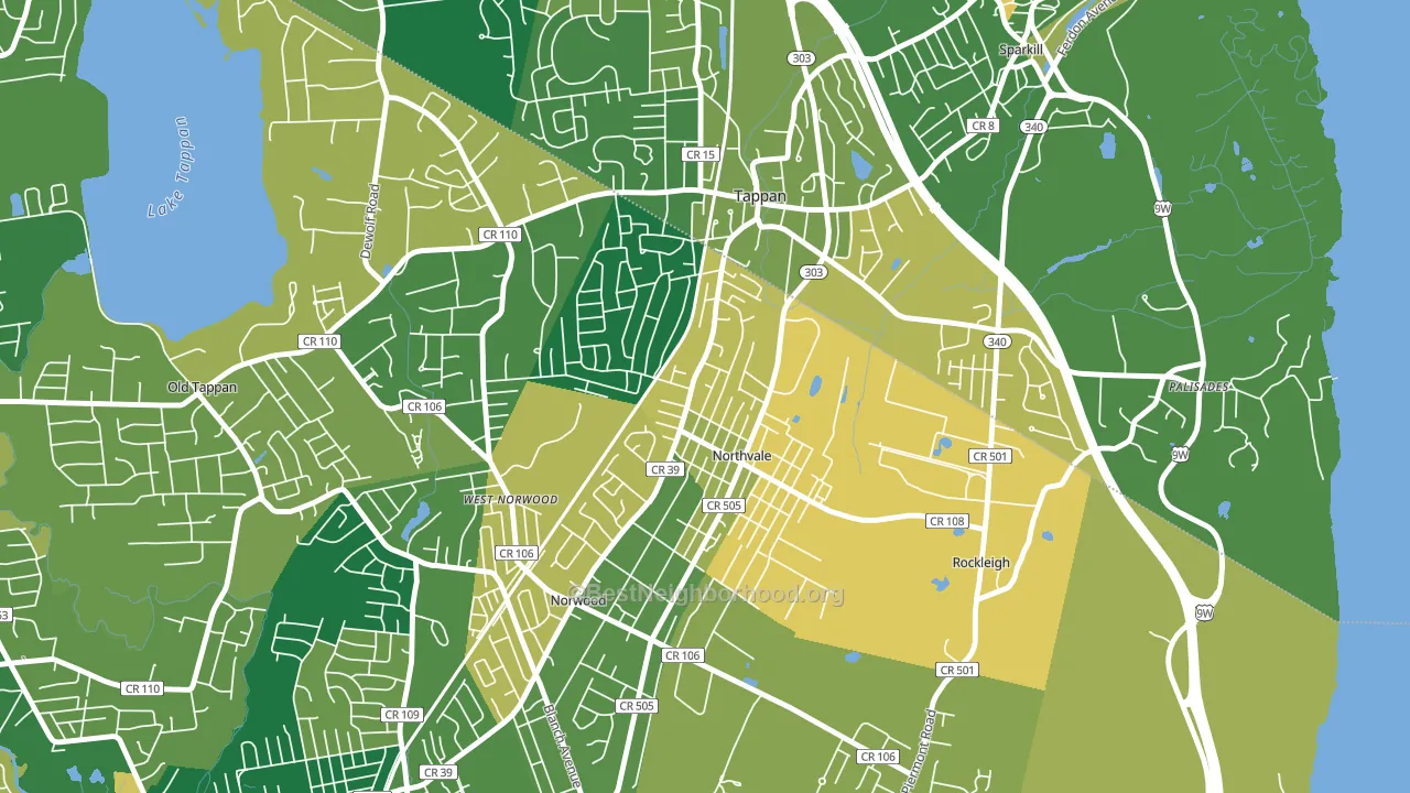 Northvale, NJ block-group voter-turnout map