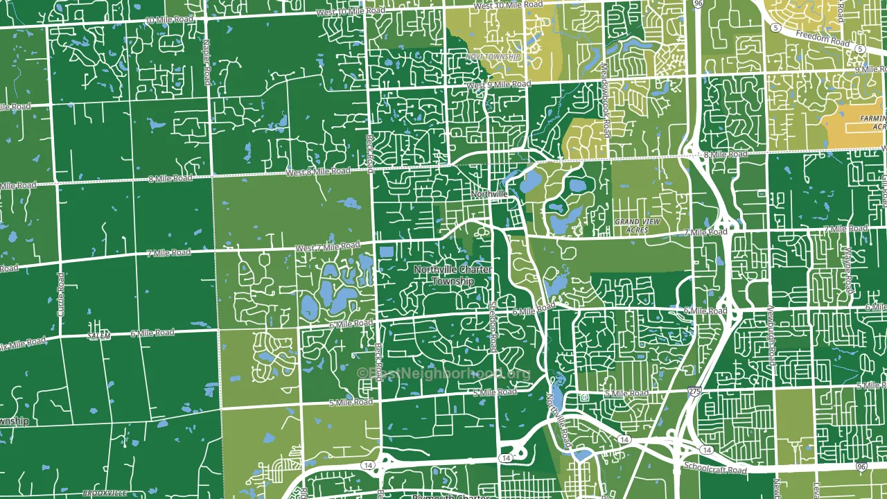 Northville, MI block-group voter-turnout map