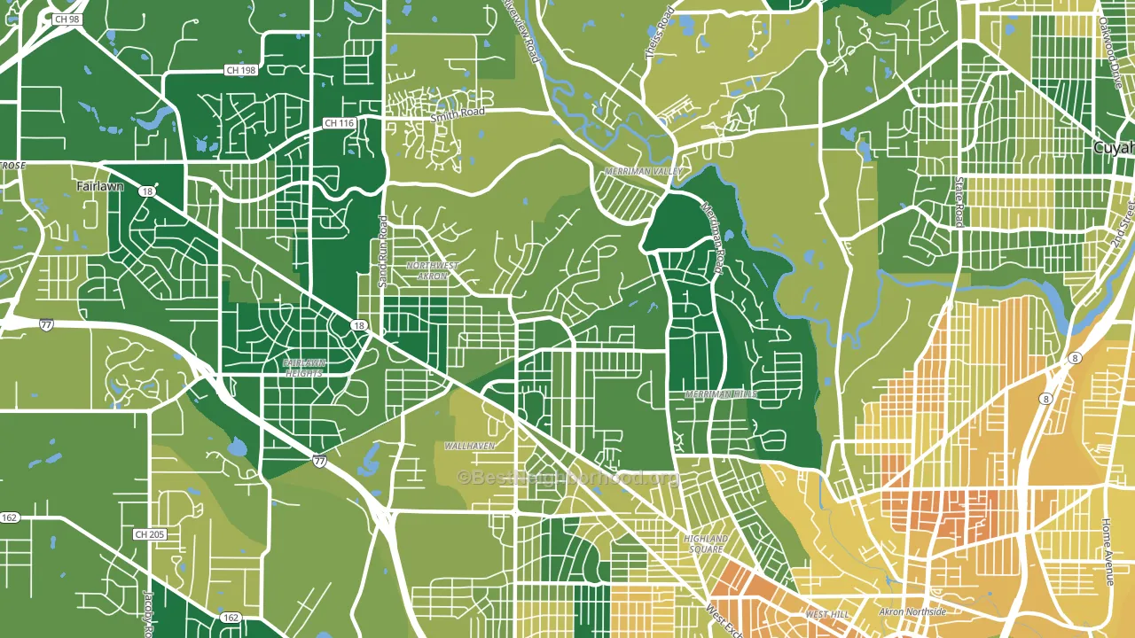 Northwest Akron, Akron, OH block-group voter-turnout map