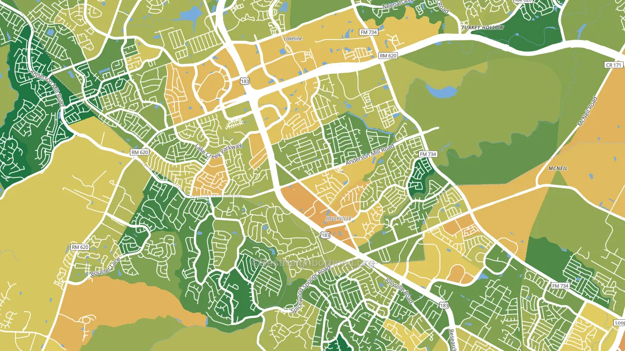 Northwest Austin, Austin, TX block-group voter-turnout map