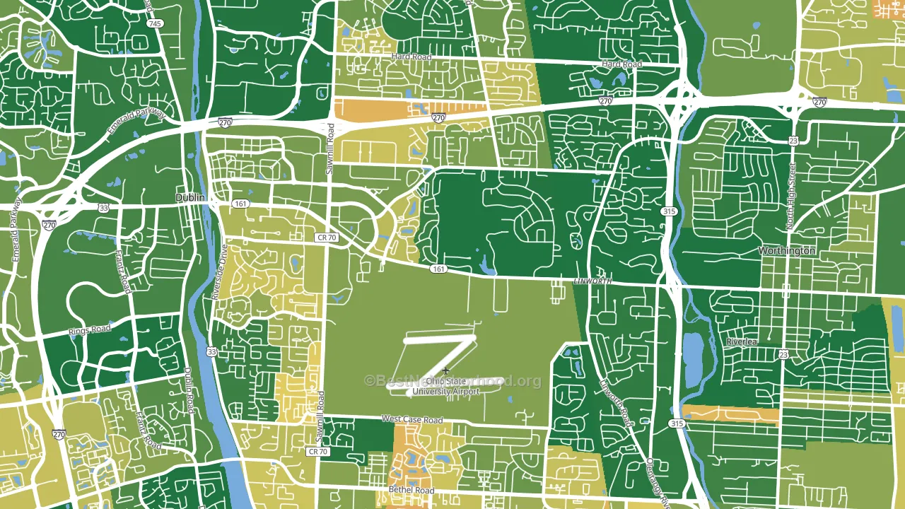 Northwest, Columbus, OH block-group voter-turnout map