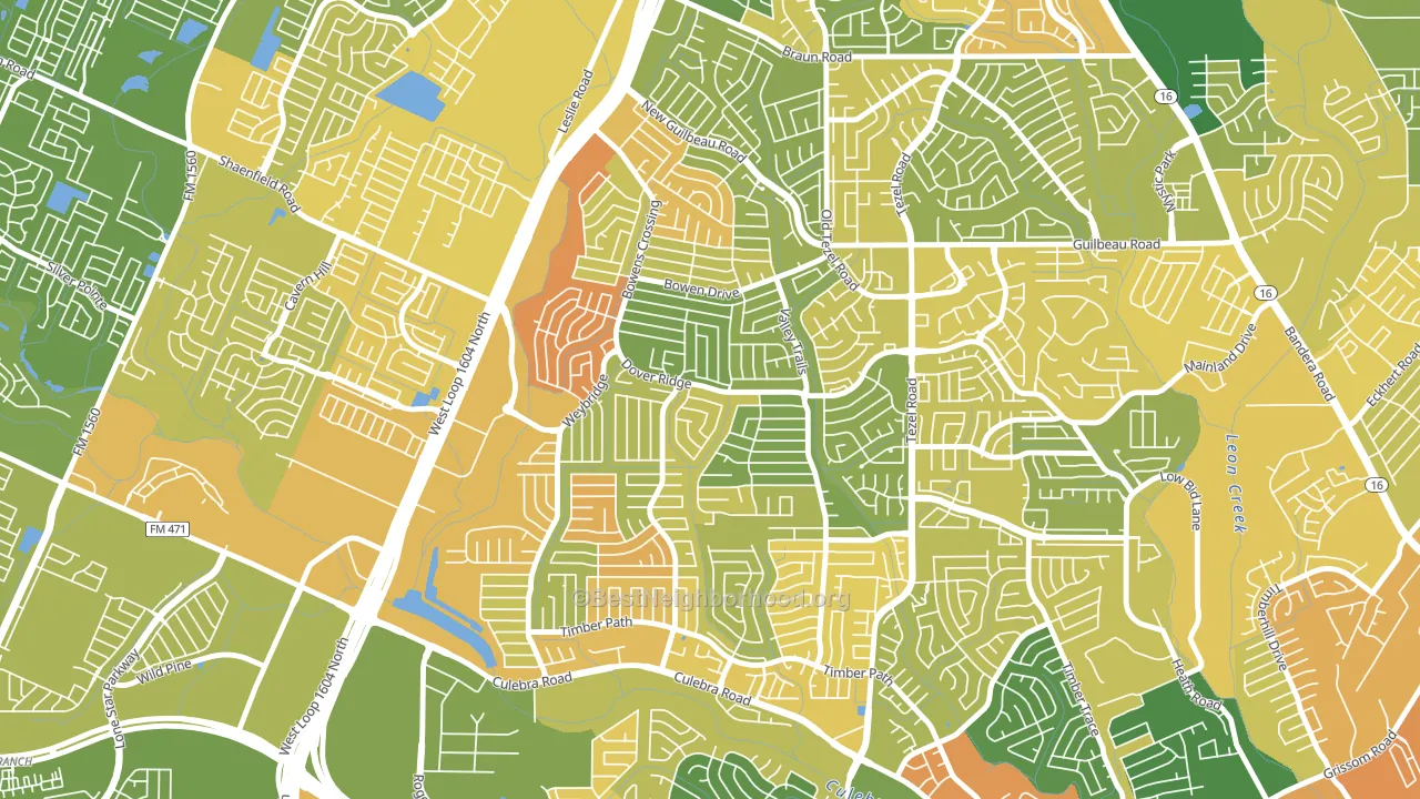Northwest Crossing, San Antonio, TX block-group voter-turnout map