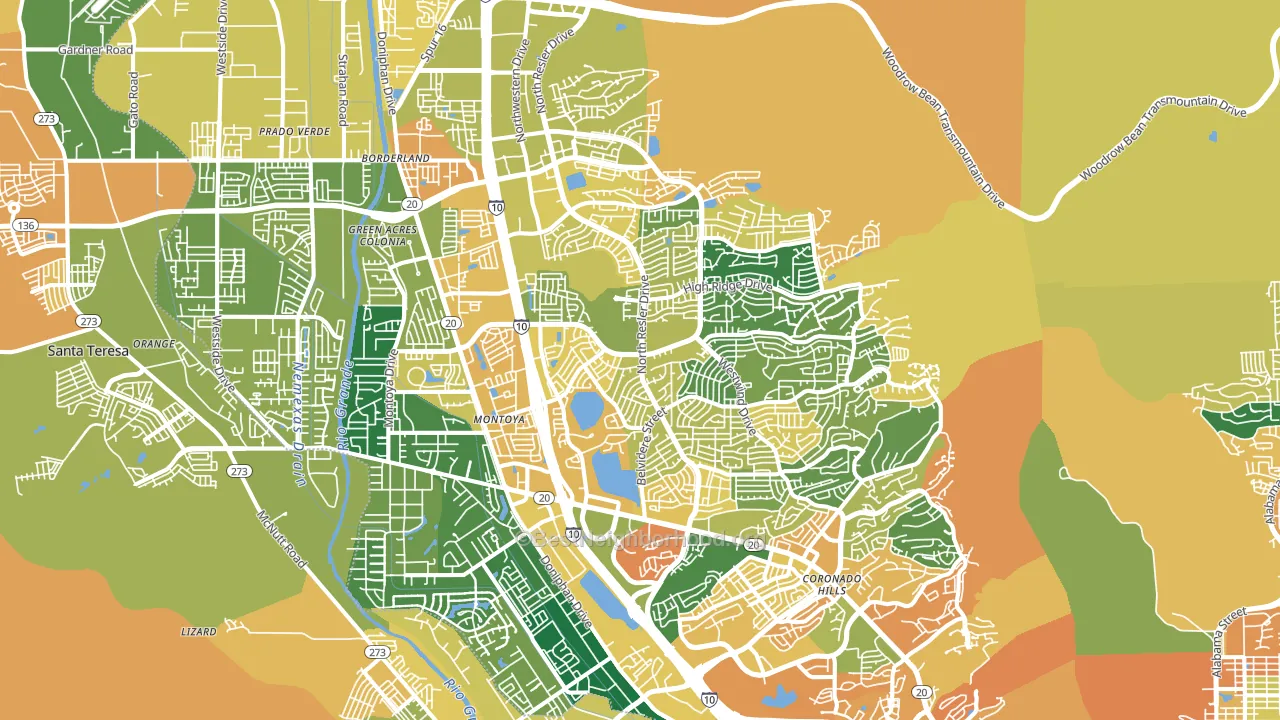 Northwest, El Paso, TX block-group voter-turnout map