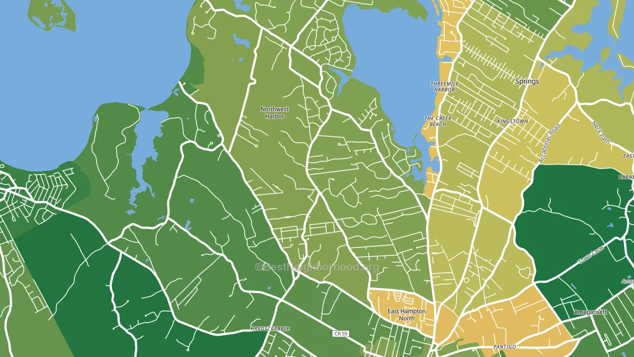 Northwest Harbor, NY block-group voter-turnout map