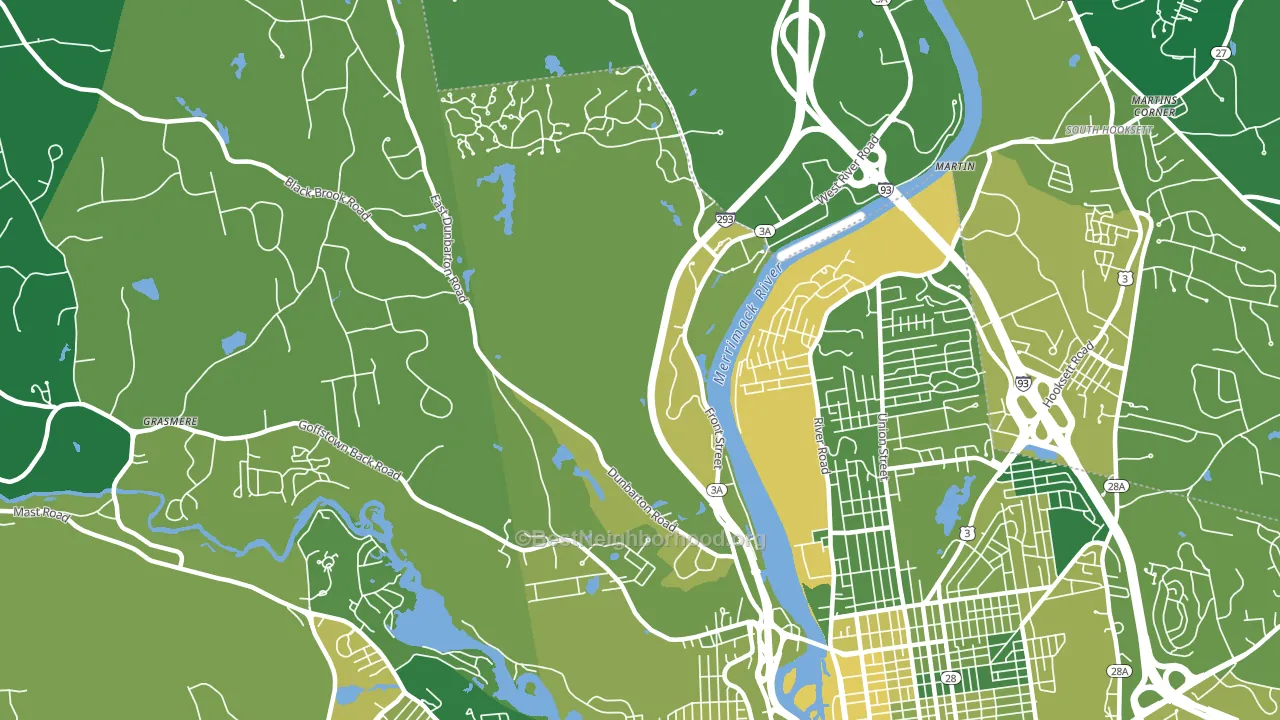 Northwest, Manchester, NH block-group voter-turnout map