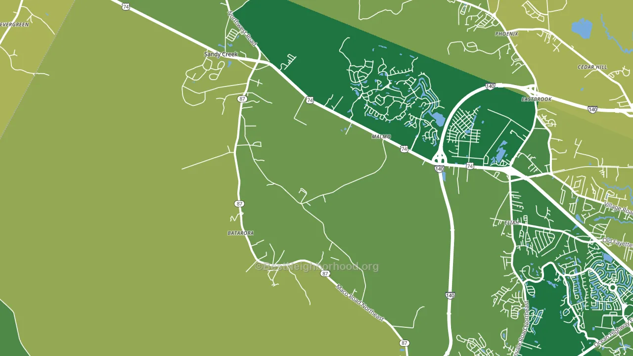 Northwest, NC block-group voter-turnout map