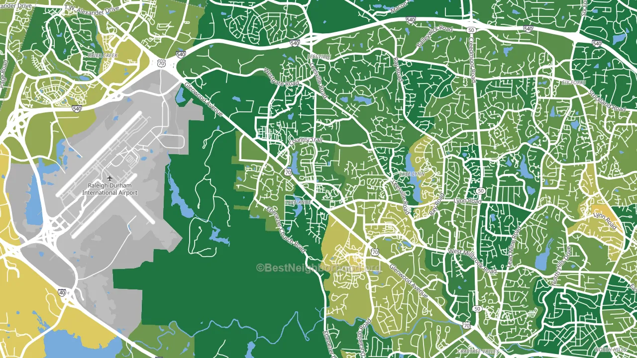 Northwest Raleigh, Raleigh, NC block-group voter-turnout map