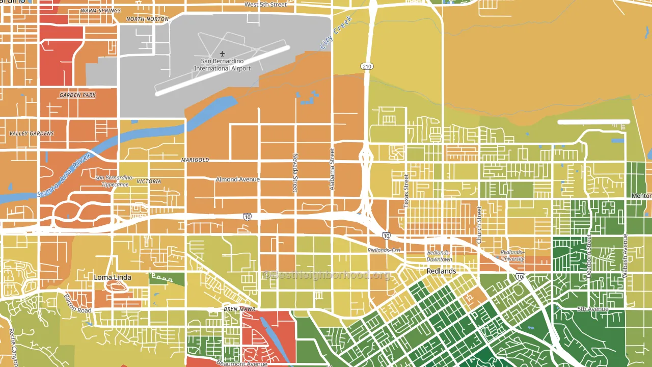 Northwest Redlands, Redlands, CA block-group voter-turnout map