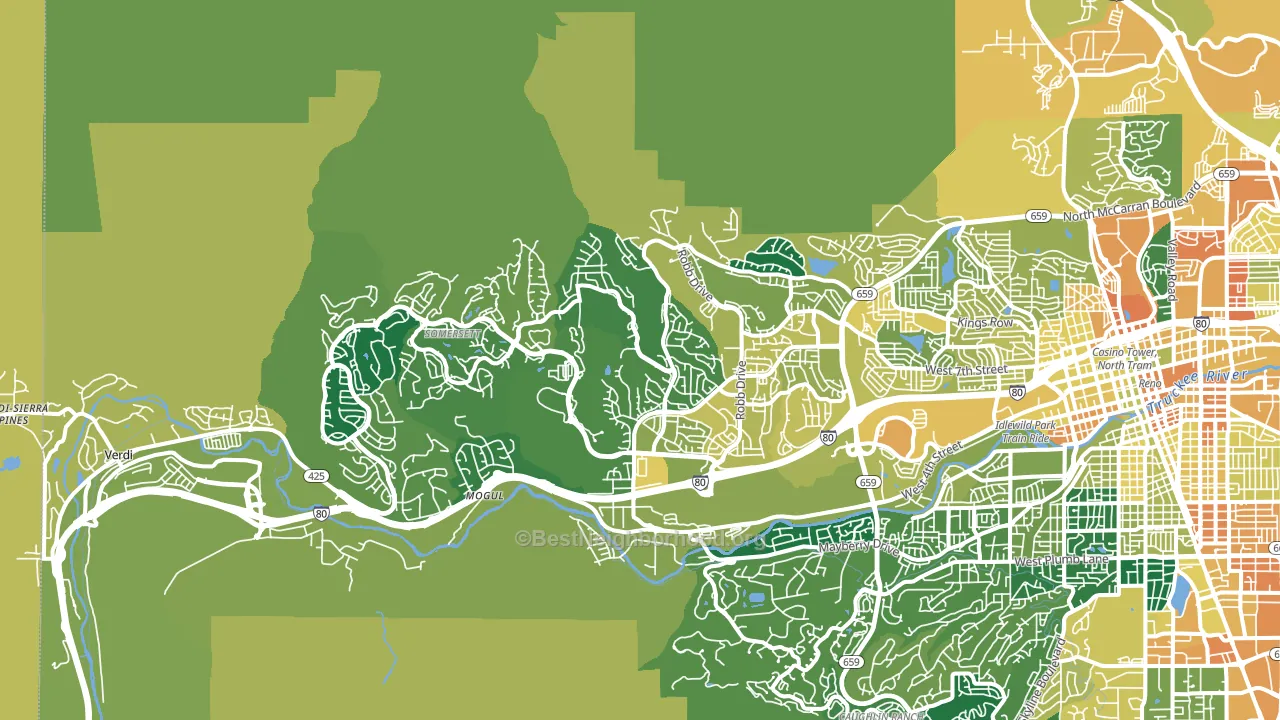 Northwest, Reno, NV block-group voter-turnout map