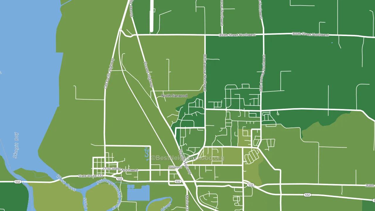 Northwest Stanwood, WA block-group voter-turnout map